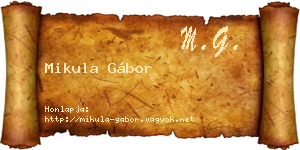 Mikula Gábor névjegykártya